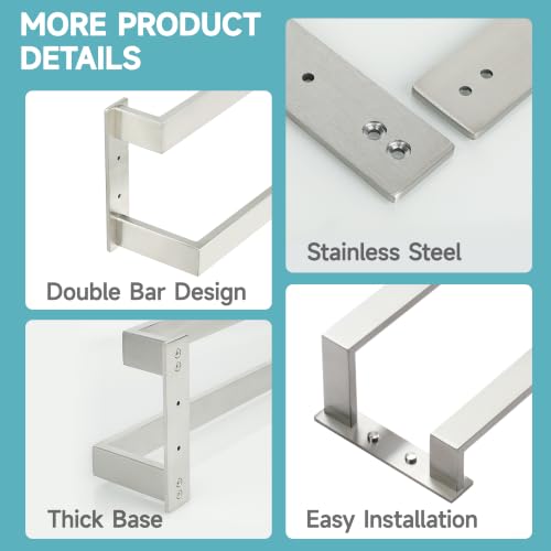 Alise Double Towel Bar, 20" Double Towel Racks for Bathroom, Brushed Nickel - color: Brushed Nickel, size: 20-inch