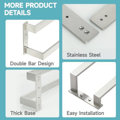 Alise Double Towel Bar, 20" Double Towel Racks for Bathroom, Brushed Nickel - color: Brushed Nickel, size: 20-inch