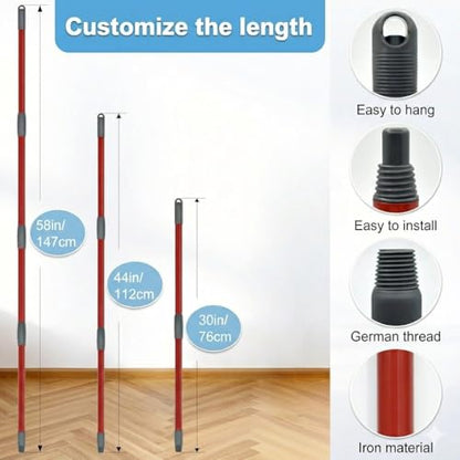 Microfiber Flat Mops for Floor Cleaning,Flat Mop with 3 Reusable Pads and Extendable 58" Long Handle for O Cedar Dual-Action Microfiber Flip Mop ,Washable Hardwood Floors Mopping to Dry and Wet Clean - size: Medium
