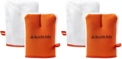 Suds Lab Oversized Scrub Pad – Heavy Duty Car Wash and Interior Cleaning Mitt for Auto, Upholstery, and Detailing | Durable, Scratch-Free Cleaning Tool (Pack of 2) - size: Oversized (Pack of 2)
