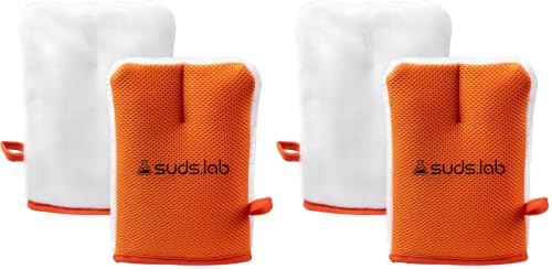 Suds Lab Oversized Scrub Pad – Heavy Duty Car Wash and Interior Cleaning Mitt for Auto, Upholstery, and Detailing | Durable, Scratch-Free Cleaning Tool (Pack of 2) - size: Oversized (Pack of 2)