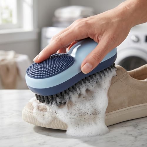 Dual Sided Soft Bristle Cleaning Brush, Iceberg Blue