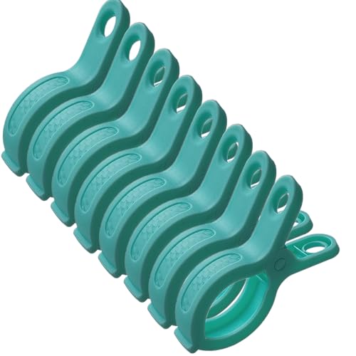 Plastic Clothes Pins Spring Clips Heavy Duty Laundry Clothespins Beach Towel Clips Clothes Pins Air-Drying Clothing Pin ，Set of 8 (Green) - color: Green