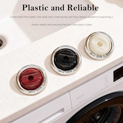 3-Piece Magnetic Clothes Rod Bracket and Mop Broom Holder - No-Drill, Wall-Mounted Organizer for Bathroom, Kitchen, Laundry Room, Balcony, and Garage - Space-saving Utility Rack