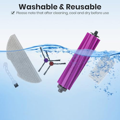 E20 Plus Replacement Parts for Eureka E20 Plus Robotic Vacuum Cleaner Parts with 2 Roller Brush, 4 HEAP, 6 Mops, 8 Side Brushes,1 Screwdriver, 1 Clean Brush