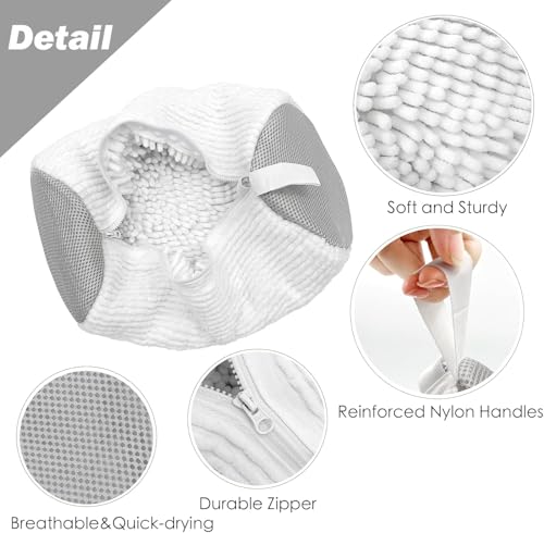 Shoe Washing Machine Bag,Laundry Shoe Bag for Washer and Dryer,Reusable Shoe Cleaning Bag for Sneakers,Tennis Shoes,With Self-locking Zipper, Microfiber Inside (Lite White - 2 Pack) - color: Lite White - 2 Pack
