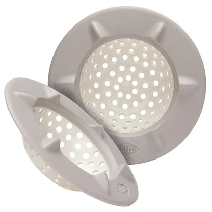 Clorox KeptClean™ WaterGuard Sink Strainer – 2 Pack, Almond Cream - Elevated Drain Protector with Open-Flow Ribbed Design for Kitchen Sink Drainage & Food Debris Collection - color: Almond Cream