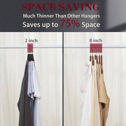 Non-Slip Rubber Coated Hangers, 20 Pack Space Saving Hangers - color: Black, size: 20 Pack
