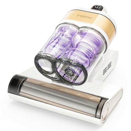 FEPPO Corded Handheld Bed & Mattress Vacuum Cleaner Delivers 16KPa Powerful Suction, Built-in 253.7nm UV-C Light, 40,000 Tapping motions Every Minute and 140°F Heated air