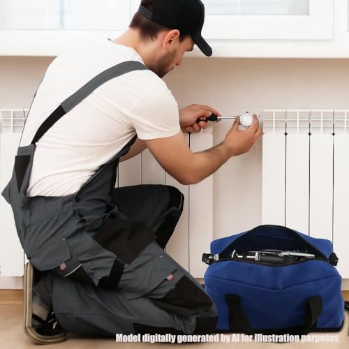 Small Tool Bag, Close Top Wide Mouth Tool Organizer Bag, Large Tool Bags - color: Royal Blue, size: 18 Inch