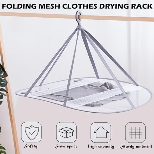 1 Tier Folding Mesh Clothes Drying Rack with Internal Fixation - size: 1 Tier