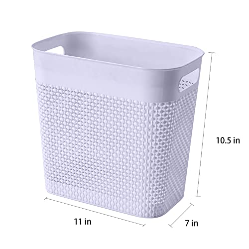 UUJOLY Small Plastic Trash Can Wastebasket Bin, 3 Gallon, Grey/2Pack - color: Grey, size: 2 Pack