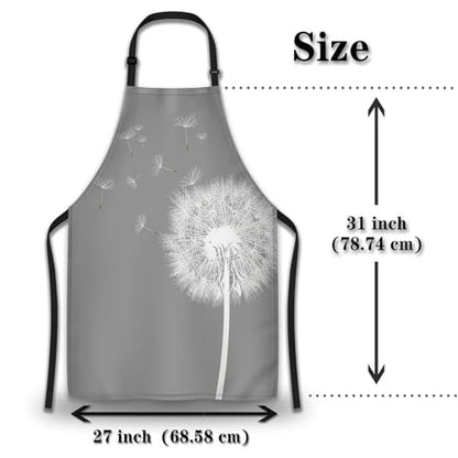 Cooking Apron for Women Dandelion Kitchen Aprons for Men for Kitchen Restaurant BBQ Painting Crafting Gardening 27” (W) x 31” (H), Waterproof Apron - color: Dandelion