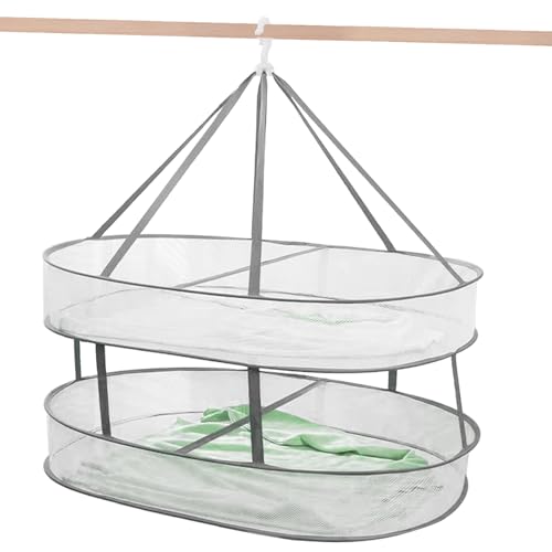 2Tier Clothes Drying Rack Foldable 31.5" Mesh Clothes Hanging Dryer - size: 2 Tier