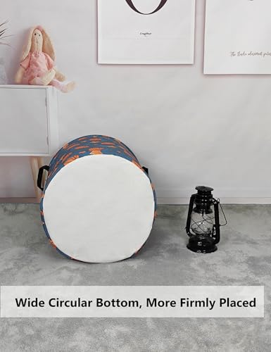QUEENLALA Large Foldable Round Storage Basket Laundry Hamper, Basketball - color: Round-Basketball