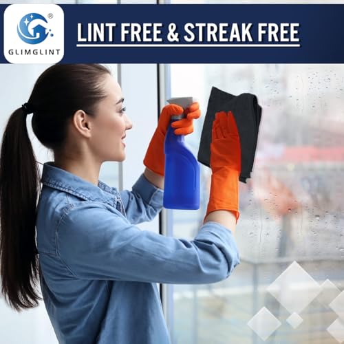 GLIMGLINT Microfiber Cleaning Cloth, 150 Pack Towels for Cars 14 X12 Inch - color: Black