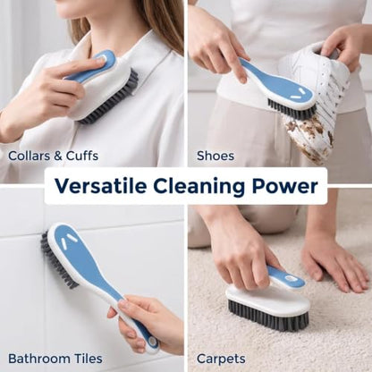 Gentle Scrubbing Tool Set for Laundry and Household Stain Removal, Handheld Scrubbers for Shoes, Clothes, Carpets, Bathroom Tiles, Blue, 2 Pack (Blue) - color: Blue