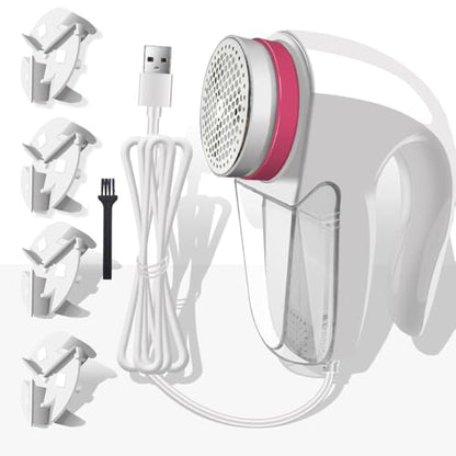 Fabric Shaver for Furniture,Sweater Shaver,Electric Lint Remover for Clothes,Fabric Pilling Remover,4 Cutter Heads, 5W of High-Power, Plug and Play, Say Goodbye to Charging and Waiting