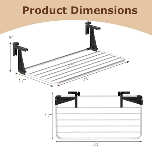 Tangkula Portable Clothes Drying Rack for Indoor & Outdoor Use(Large) - size: Large