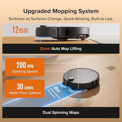 roborock Qrevo Edge 2 Robot Vacuum and Mop, 25,000Pa, 3.14'' Ultra-Slim - color: Black01