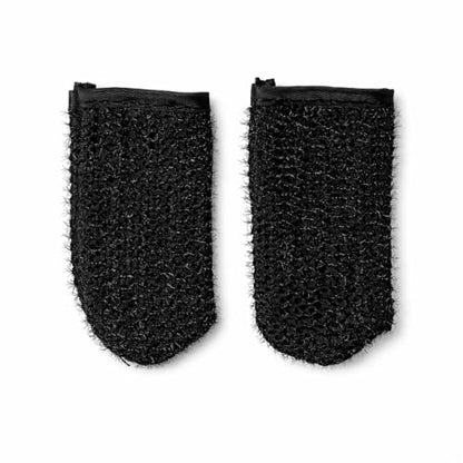 Microfiber Finger Cleaning Gloves (2-Pack), Gap & Crevice Scrubbing Tool for Blinds, Windows, and Vents, Reusable Detail Dusting Mitt with Built-in Hanging Loop, Black