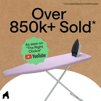 GORILLA GRIP Padded Ironing Board Cover, 15x54 Light Purple - color: Light Purple, size: 15" X 54"