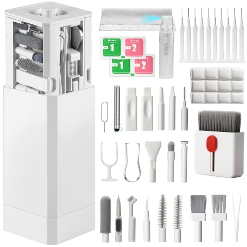 57-Piece Phone Cleaning Kit with 10 Mini Brushes for iPhone, White - color: White (57PCS)