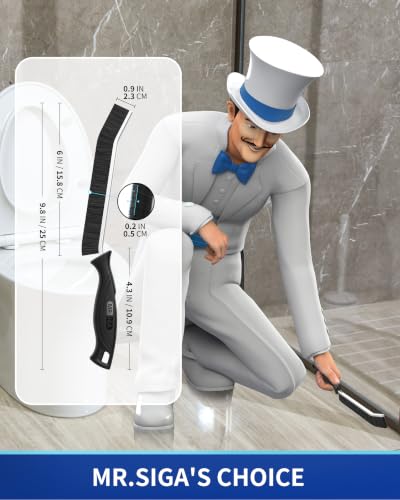 MR.SIGA Crevice Cleaning Brush, Grout Scrub Brush for Corners, Tight Spaces
