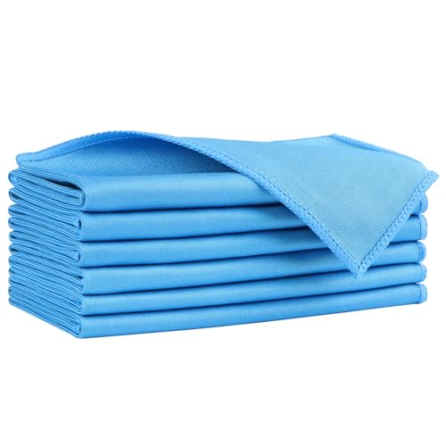 HOMEXCEL Glass Cleaning Cloths 6PK, Streak Free Towel for Windows, 14x16in - color: Blue, size: 14 x 16 Inch