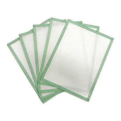 5 Pcs Thick Texture Fuse Bead Ironing Paper, 7.87"x5.97" White Heat-Resistant Fiberglass Cloth, Non-Stick & Reusable Pressing Film for Perler Beads Craft Accessories (Random Color Edge)