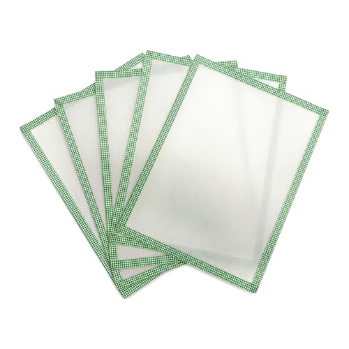 5 Pcs Thick Texture Fuse Bead Ironing Paper, 7.87"x5.97" White Heat-Resistant Fiberglass Cloth, Non-Stick & Reusable Pressing Film for Perler Beads Craft Accessories (Random Color Edge)