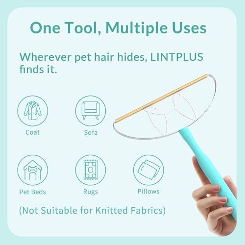LINTPLUS Pet Hair Remover Kit (Max + Pro 2-Pack) – Oversized Carpet Rake for Large Areas & Compact Scraper for Furniture, Cars & Stairs, Heavy-Duty Copper Blade Set for Dog & Cat Hair