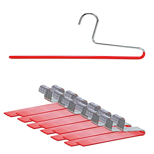 Mawa by Reston Lloyd Non-Slip Space Saving Clothes Hanger with Single Rod for Pants, Style KH/1, Set of 160, Red - color: Set of 160, size: Red