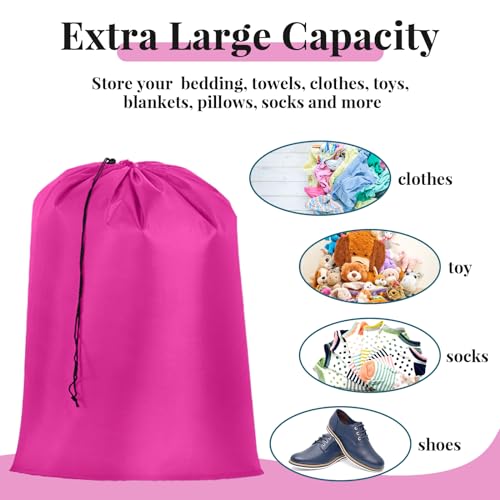 Woanger 12 Pack 28 x 45 Inch Extra Large Laundry Bags Bulk, Bright Colors - color: Bright Colors