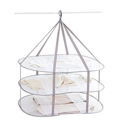 Looca 3-Tier Folded Mesh Clothes Hanging Dryer Sweater Drying Rack 30.3" L * 24.5" W*30.7" H - size: 30.3" L x 24.5" W x 30.7" H