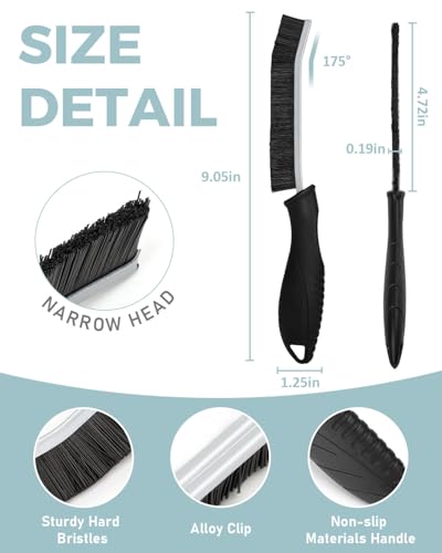 SXhyf Cleaning Brush - Hard Bristle Crevice Cleaning Brush, Multifunctional Gap Scrub Brush, Kitchen Essentials, Bathroom Cleaner Tools for Household Use, Home, Window, Toilet, Stove - color: Black Bristle Black Handle