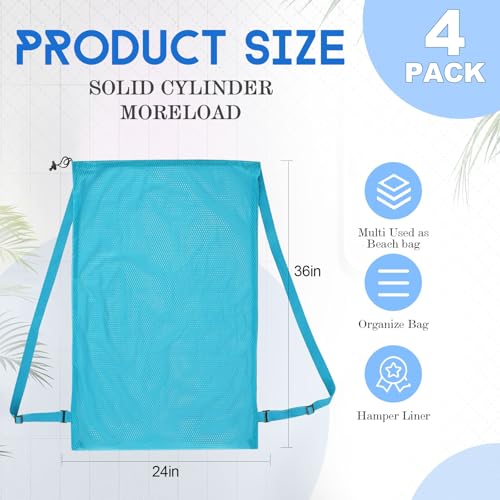 4 Pcs Large Mesh Laundry Bag with Adjustable Drawstring Closure 24 x 36 Inches Travel Laundry Bags for Dirty Clothes Machine Travel Washable College Dorm Sports (Classic) - color: Classic