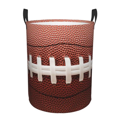 Laundry Basket Room Decor,Round Laundry Hamper Waterproof Dirty Clothes Hamper Collapsible Laundry Baskets With Handles,Toy/Clothes Storage Basket For Home Dorm Bathroom Decor - color: American Football