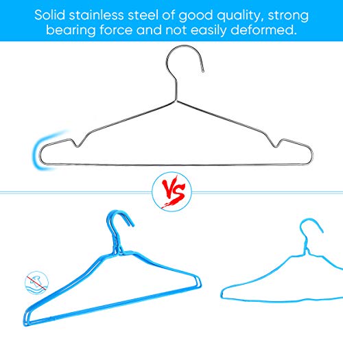 Fayleeko Stainless Steel Wire Hangers - 50 Pack Heavy Duty, Space Saving 16.5 inch Ultra Thin Coat Hangers - size: 50Pack 16.5inch