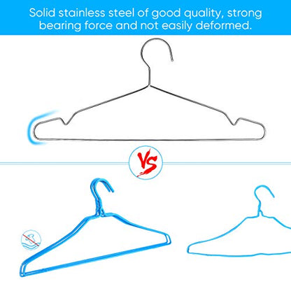 Fayleeko Stainless Steel Wire Hangers - 50 Pack Heavy Duty, Space Saving 16.5 inch Ultra Thin Coat Hangers - size: 50Pack 16.5inch