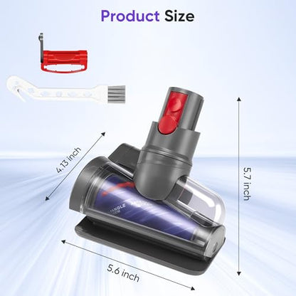 Mini Motorized Tool Brush Head Compatible with Dyson Digital Slim/V12 Detect Slim Cordless Vacuum Cleaner, Handheld Couch Vacuum Attachment Anti-Tangle Replacement Head Suitable for Long and Pet Hair - style: Slim V12Slim