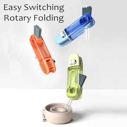 4-in-1 Bottle Cleaning Brush Set, Multifunction Silicone Cup Lid Gap Cleaner, Home Kitchen Crevice Cleaning Tools, 3 Pcs, Green - color: 3 Pcs Green