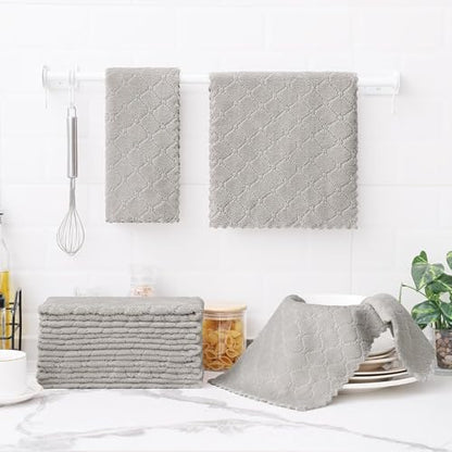 Homaxy 18 Pack Super Soft Absorbent Dish Towels, 10" x 20", Grey - color: Grey, size: 10 x 20 inch-18 pack