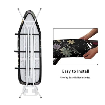 Dragonfly Ironing Board Cover and Pad 15 x 54 Thick Iron Board Protective Ironing Padded Cover Suitable for Standard Ironing Boards Padding Iron Sleeve with Elastic Edge Black - color: Dragonfly