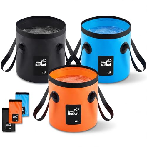 3 Gallon 3 Pack Collapsible Bucket,Multicolor - color: Multicolor, size: 3 Gallon
