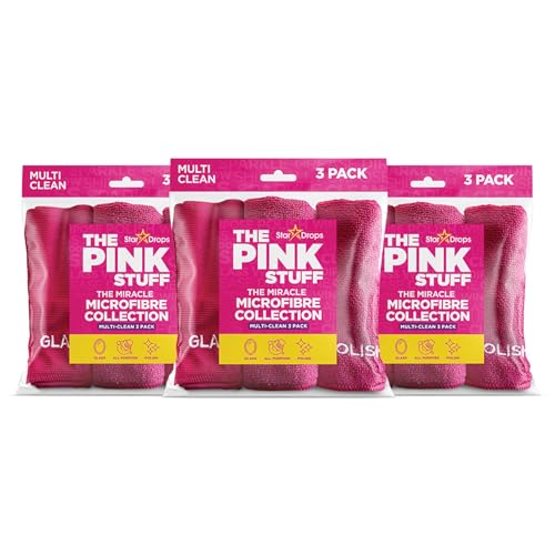 Stardrops The Pink Stuff Miracle Microfibre Cloth Collection, 9 Count Kit - size: 9 Count ( Pack of 3)