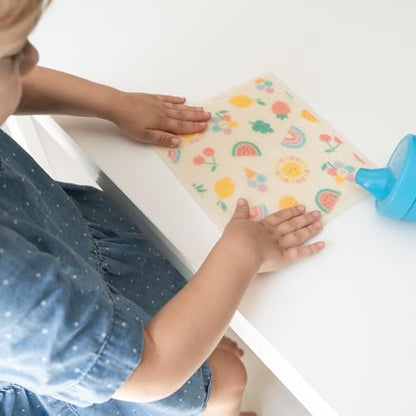 Palm & Peace Swedish Dishcloths for Kitchen - 5 Pack - Reusable Paper Towels with Clips - Super Absorbent, Non-Scratch, Washable, Sustainable, 100% Compostable Cleaning Cloths (Kids) - color: Kids