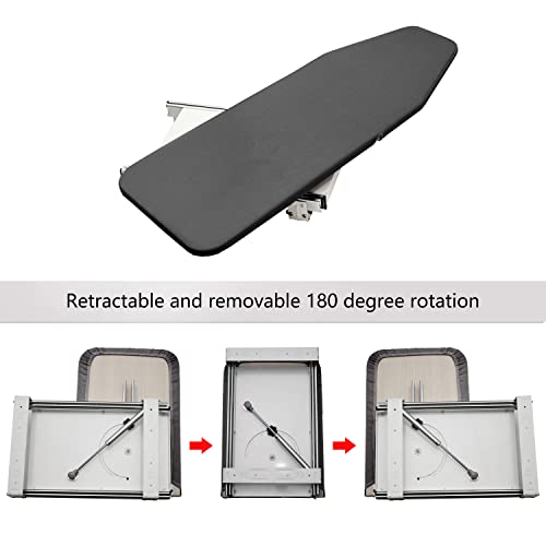 AKOZLIN Retractable Pull Out Ironing Board Closet Sliding Out Swivel Iron Board Mounted in Drawer with Heat Resistant Ironing Cover, Board Size: 31.88"*13", Gray