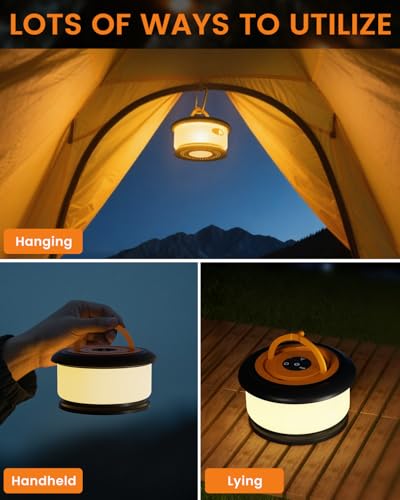 Camping String Lights, Retractable 32.8FT Rechargeable Fairy Light - color: Black&Orange