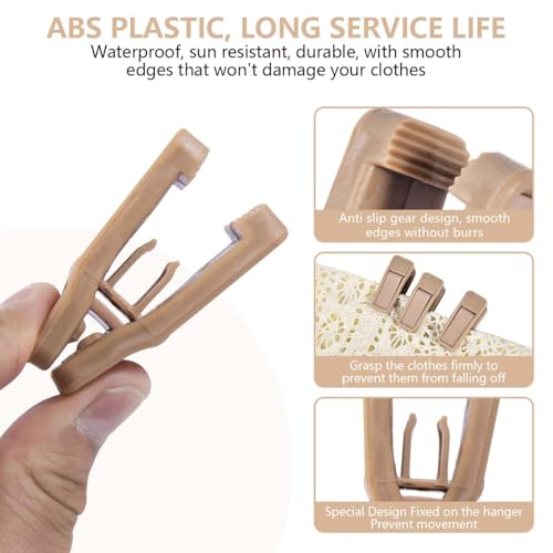 KISEER 40 Pcs Plastic Baby Hanger Clips Slim-line Finger Clips Set for Clothes Hanger Velvet Hanger (Skin) - color: Skin, size: 40 Pcs